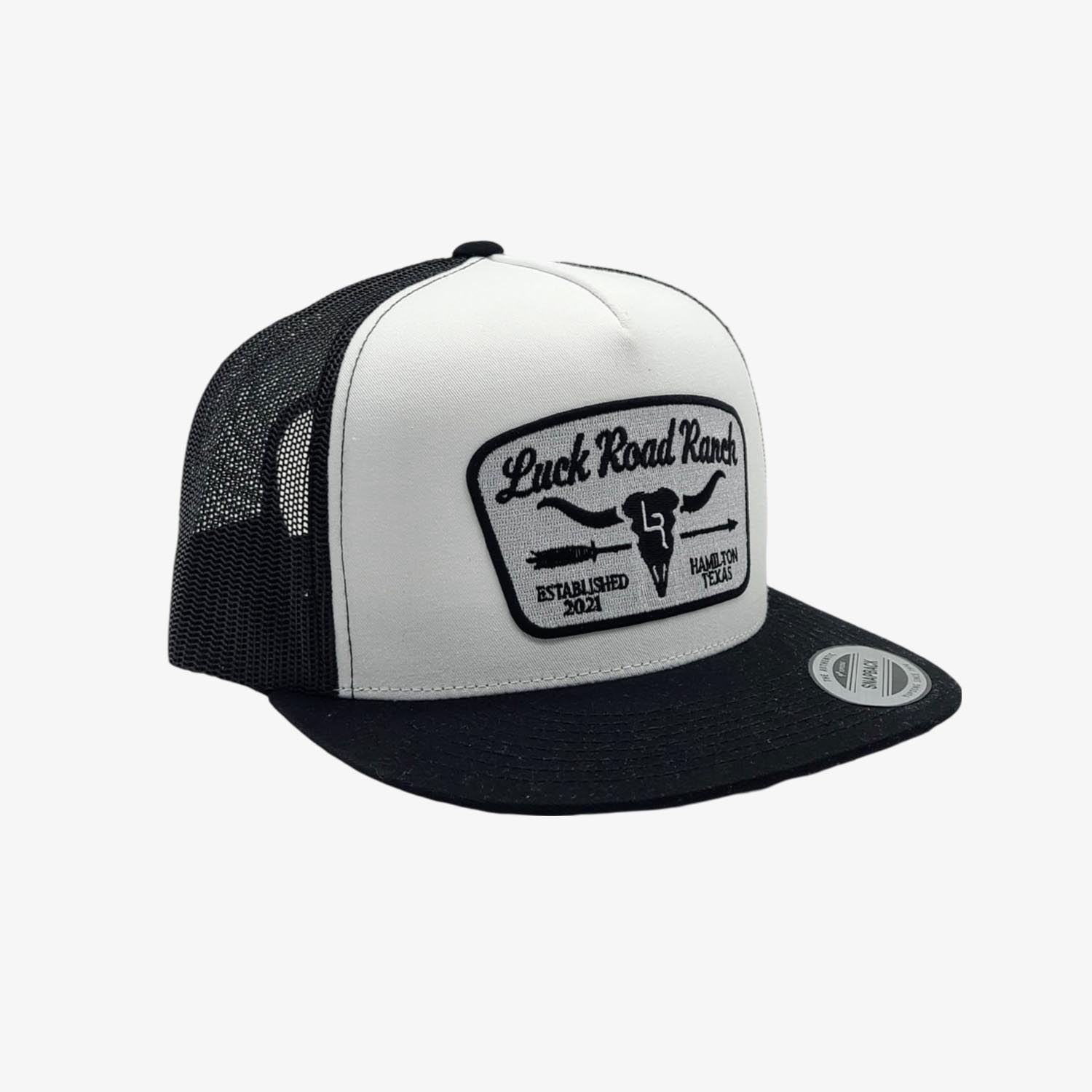 Black Logo Front Sq Mesh Hat – Luck Road Ranch
